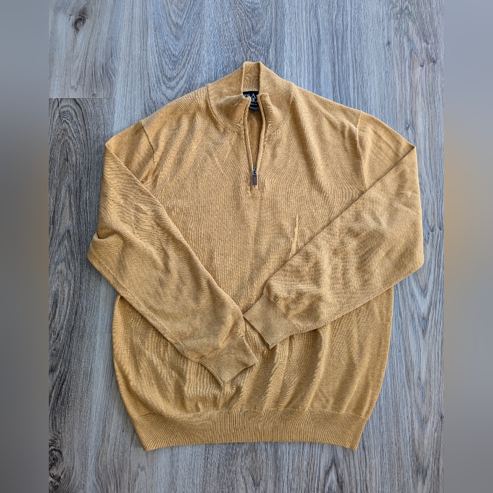 Men's‎ Jos. A. Bank Quarter Zip Pull Over Sweater Like New XL.